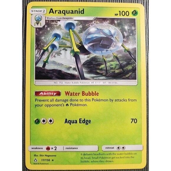Pokemon TCG  - Araquanid - 17/156 - Ultra Prisim - Moderately Played - Picture 1 of 2